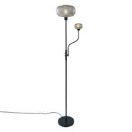 Design-golvlampa-svart-med-rökglas-2-ljus---Brianna