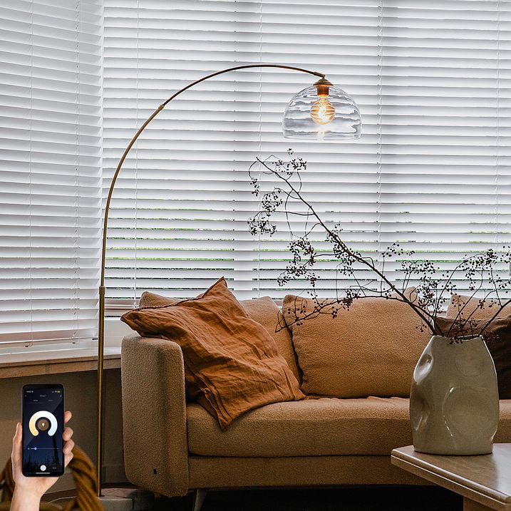 Nutikas kaarlamp messingist, läbipaistva klaasiga, koos WiFi G95-ga - Arc