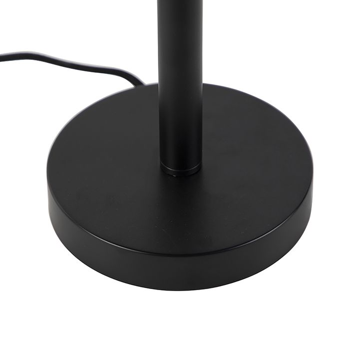 Stolová lampa čierna s oválnym zamatovým tienidlom čiernym 35 cm - Simplo