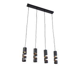 Moderne hanglamp zwart 4-lichts - Stream