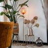 Art Deco Stehleuchte Messing mit rosa Glas - Pallon