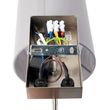 Moderne-wandlamp-staal-met-katoenen-grijze-kap---Stacca