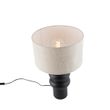 Designerska-lampa-stołowa-czarna-z-abażurem-z-tkaniny-w-kolorze-jasnoszarym-35-cm---Alisia