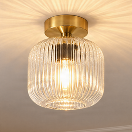 Art Deco taklampa mässing - Karel