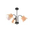 Klassieke-plafondlamp-zwart-met-lampenkap-goud-3-lichts---Nona