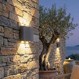 Āra sienas lampa tumši pelēka ar LED 4 gaismām IP54 - Silly
