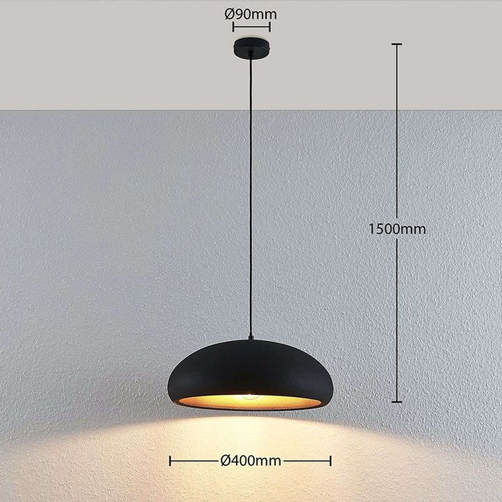 Moderna viseća lampa crna sa zlatom - Gervina