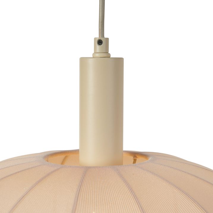 Japandi Hängelampe Beige mit Stoffschirm 2-flammig - Bida