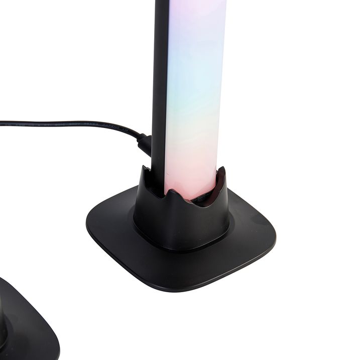 Stolní lampa černá vč. LED s dálkovým ovládáním a RGB - Arnold