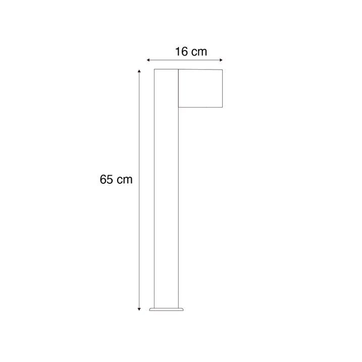 Aussenleuchte Aluminium mit Holzaufdruck mit Erdspieß und Kabelverschraubung 65cm IP44 - Baleno