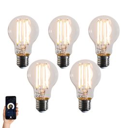 Set od 5 pametnih E27 LED sijalica sa prigušivanjem u Kelvinu A60 providne 7W 806 lm 1800-3000K
