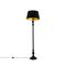 Lampada da terra intelligente nera con paralume nero con oro 45 cm incl. Wifi A60 - Classico