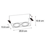 Infälld-spotlight-svart-GU10-AR111-utan-ram-2-ljus---Oneon