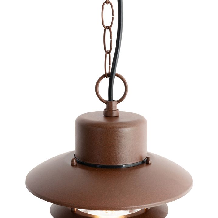 Lampada a sospensione industriale marrone ruggine IP44 - Shell