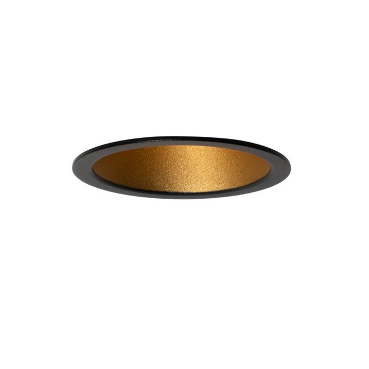 Set med 6 moderna infällda spotlights svarta med guld GU10 35 mm IP44 - Dept