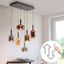 Hanglamp-zwart-met-multicolor-glas-incl.-LED-6-lichts-easylift---Irides