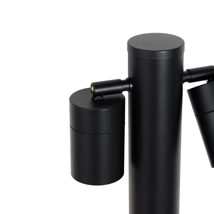 Lampă de exterior cu picior negru 80 cm IP44 reglabilă 2 lumini - Duo