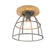 Plafonnier-intelligent-gris-foncé-avec-bois,-avec-WiFi-E27---Arthur