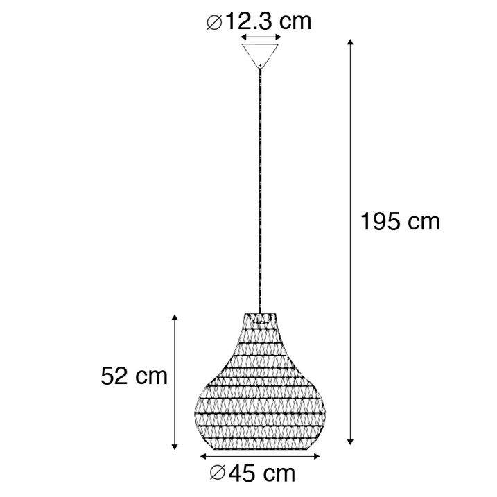 Scandinavian Pendant Light White 45 cm - Lina Drop