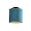 Ceiling-Light-With-Velours-Shade-Blue-with-Gold-20-cm---Combi-Black