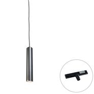 Lampă-suspendată-de-design-neagră,-inclusiv-adaptor-pentru-șină-monofazată---Slimline-Tuba-Small
