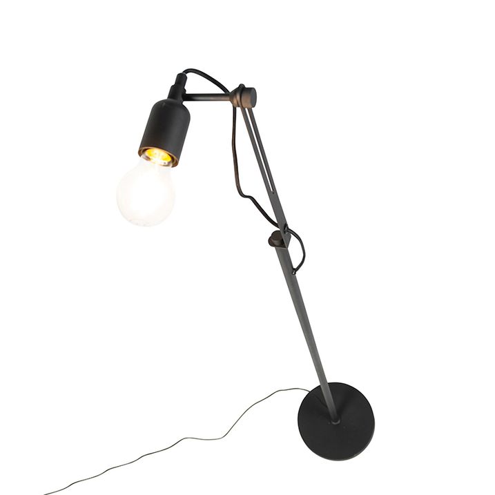 Priemyselná stojaca lampa čierna - Slide