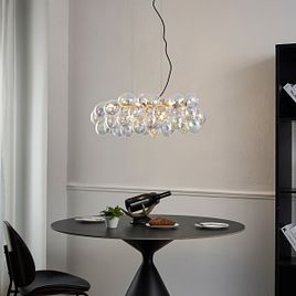 Dizajnerska viseča svetilka zlata z mavričnim steklom 8-luči - Uvas