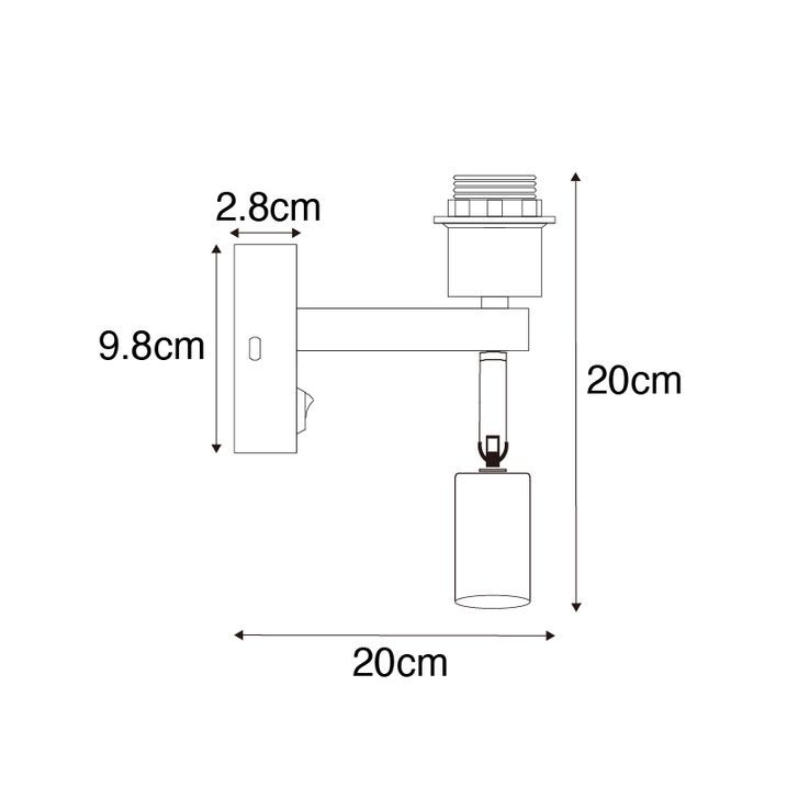 Applique murale moderne blanche avec liseuse - Brescia