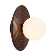 Retro-stenska-svetilka-rjava-z-opalno-okroglo-20-cm-IP44---Lila