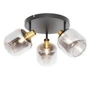 Smart-Plafonieră-cu-spoturi-negre-cu-auriu-și-sticlă-fumurie-Incl.-3-Wifi-P45---Zuzanna