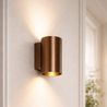 Aplique moderno de bronce oscuro redondo de 2 luces - Sandy
