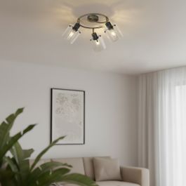 Faretto da soffitto di design bronzo con vetro trasparente rotondo a 3 luci - Domo