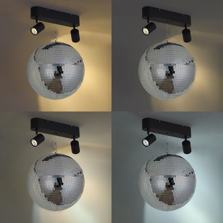 Lámpara colgante retro bola de discoteca con LED 2 luces y mando a distancia - Discoball