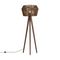 Vloerlamp walnoot hout met bruine papieren touw kap 50/50/30 - Tripod Classic