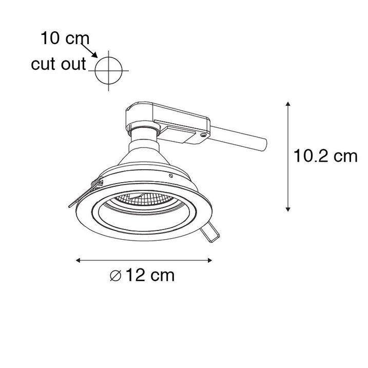Spot encastré rond blanc orientable - Chuck 70