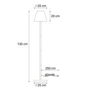 Venkovní-stojací-lampa-béžová-s-bílým-stínidlem-IP65---Virginia