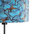 Stojací-lampa-černá-s sametovým-stínítkem-s motýly-35-cm---Parte