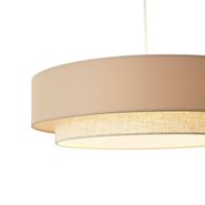Moderní-závěsné-svítidlo-béžové-s-přírodním-50cm-3-světla---Drum-Duo