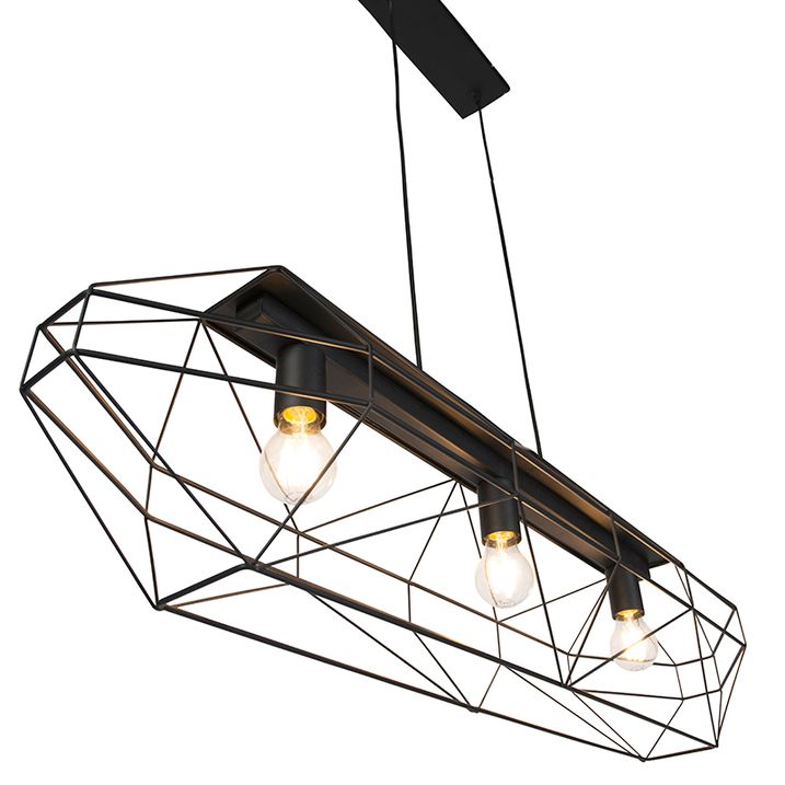 Industrial Pendant Light Black 3-Light - Carcass