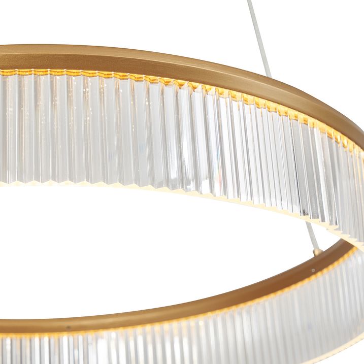 Modernus pakabinamas šviestuvas žalvario spalvos, 59 cm, su LED, 3 pakopų reguliuojamas - „Anello Chandelier“