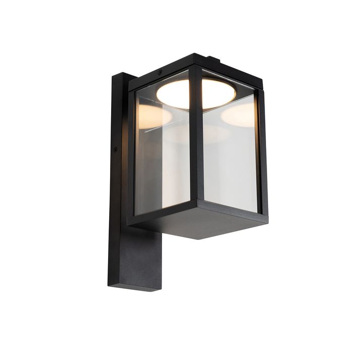 Lanterne murale d'extérieur noire avec LED IP54 - Ferdinand