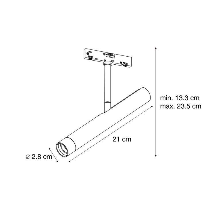 Moderní bodové svítidlo černé pro 1fázový kolejnicový systém - Slimline Avery