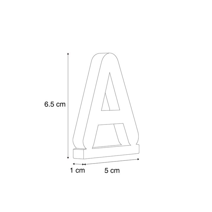 Kunststof letter A voor wandlamp Letterbox