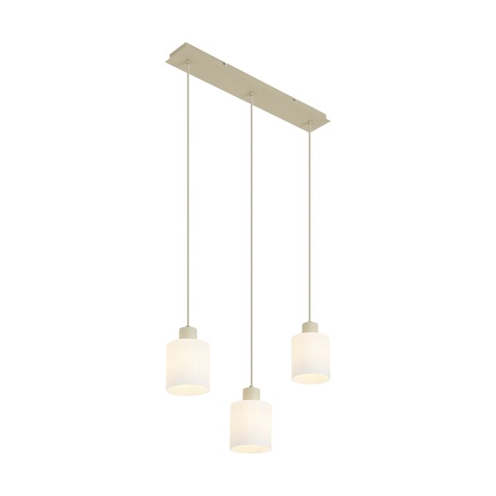 Scandinavian Pendant Lamp Beige with White Glass 3-Lights - Wisp