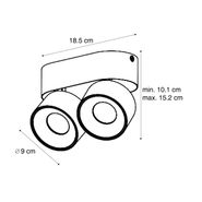 Modern-Surface-Spotlight-Black-GU10-50mm-2-Light-Tiltable---Echo