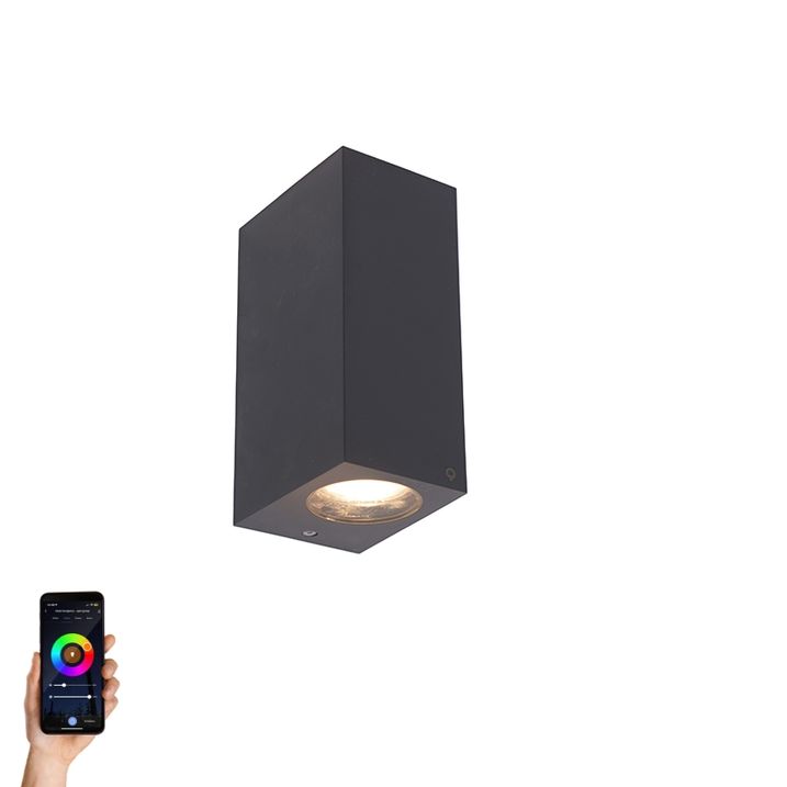 Smart Wall Lamp Grey Made of Plastic Incl. 2 Wifi GU10 - Baleno
