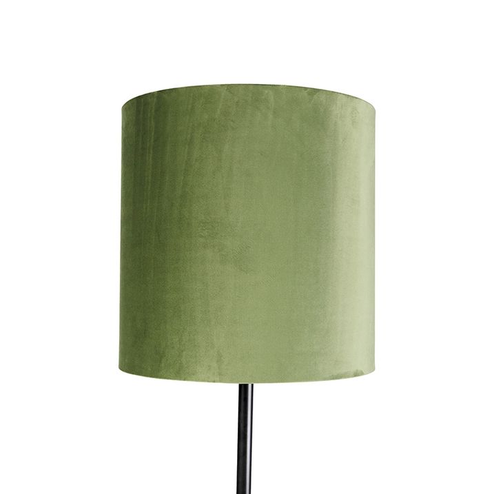 Lámpara de pie botánica negra con pantalla verde 40 cm - Simplo
