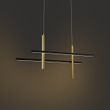 Llambë-Varëse-Design-H-e-Zezë-me-Ar,-Përfshirë-LED-me-3-Hapa-të-Rregullueshme---Joy
