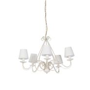 Lustre-balta-ar-krokota-krēma-krāsas-abažūru-5-gaismām---Džuzepe