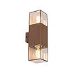 Lampada-da-parete-per-esterni-marrone-ruggine-con-paralume-fumé-2-luci-IP44---Danimarca